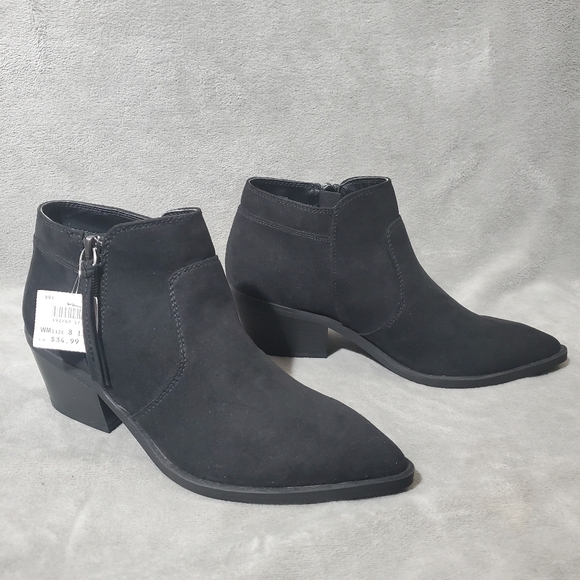 American Eagle By Payless Shoes - American Eagle Black Faux Suede Ankle Boots with Zipper NWT